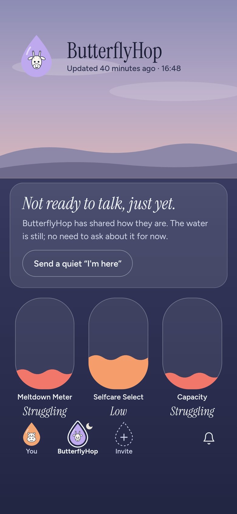 A connection who is not ready to talk yet