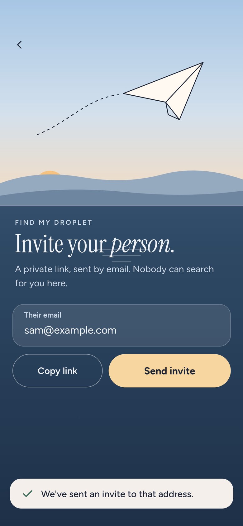 Invite your person screen